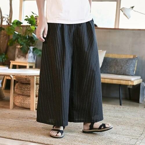 Pants Men Casual Stripe Straight Pants 2019 Male Full-Length Traditional Pants Trousers