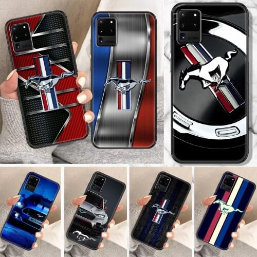 Cool mustang car Phone case For Samsung Galaxy Note 4 8 9 10 20 S8 S9 S10 S10E S20 Plus UITRA Ultra black silicone bumper