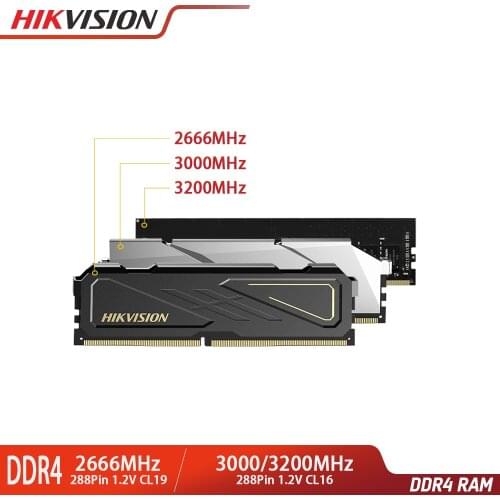Hikvision Hikstorage RAM DDR4 8G 16G 3000MHz 1.2/1.35V CL16 288pin Desktop Memory High Speed Low Power Consumption Intel AMD