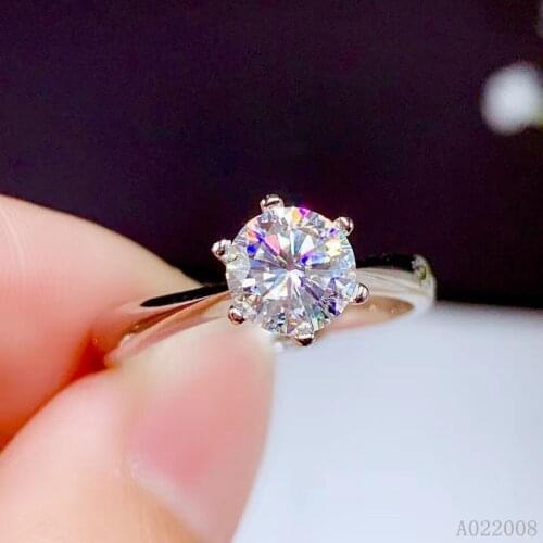 KJJEAXCMY fine jewelry 925 sterling silver inlaid Mosang Diamond gemstone ladies ring luxury support detection hot selling