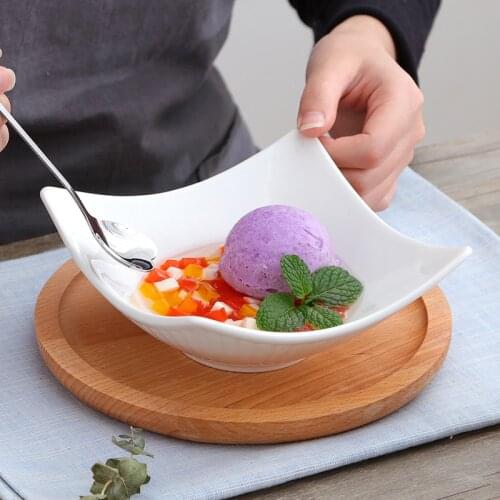 Creative White Bowl Spaghetti Ceramic Dessert Rice Bowl Fruit Salad Bowl Fashion Kitchen Dining Tableware Porcelain Tablewares