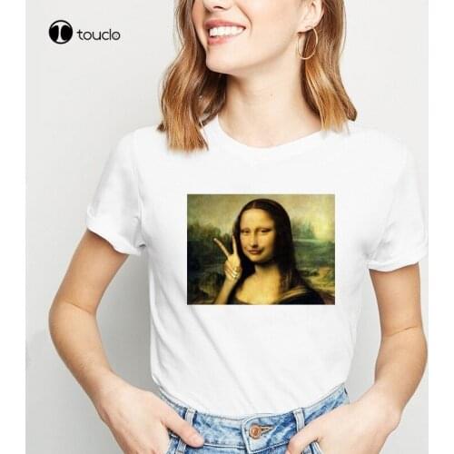 Mona Lisa Fashion Print T-Shirt Spoof Personality Harajuku Summer Casual Shirt WomenS Clothing