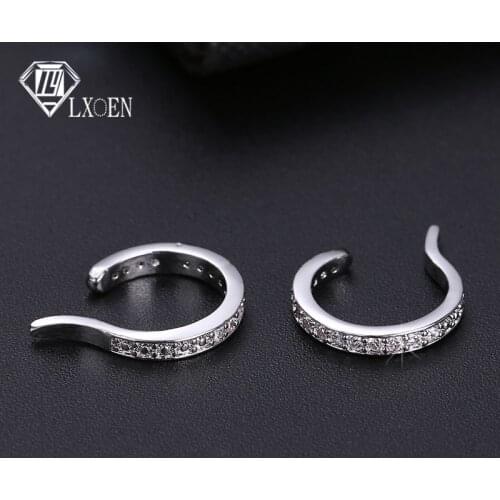 LXOEN Fashion Earcuff Shinning Zircon Clip on Earrings for Women Silver Color Ear Cuff Jewelry for Girl Clips Mujer