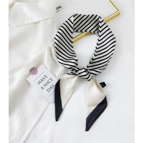 Fashion Womens Silk Hair Scarf Bandanas Lady Hair Ribbon Bag Skinny Scarves Design Wrist Towel Foulard Headband for Ladies