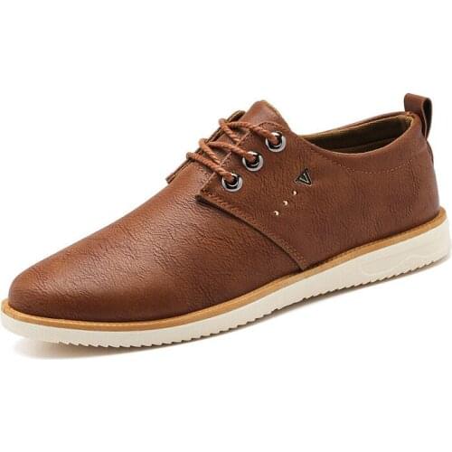 Men Shoes Leather PU Leather Shoes Men Comfortable Low-top British Casual Single Shoes Leather Shoes Formal Shoe Loafers Men