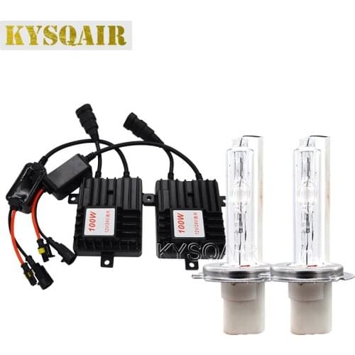 KYSQAIR High Bright 100W Xenon Lamp Kit 24V H3 H1 H7 H11 6000K 8000K 4300K Auto Car Truck Van Boat HID Xenon Hedlight Kit