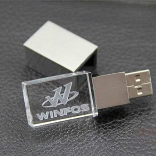 New Custom LOGO Crystal Usb2.0 Memory Flash Drive Photography Gift 2GB 4GB 8GB 16GB 32GB High Speed Crystal Glass Usb Flash