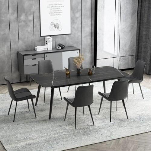 Modern design dining table minimalist creative dining table 6/8 person rectangular dining table