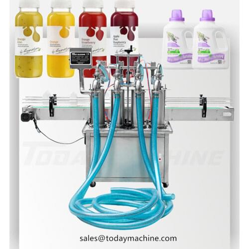 TODAYMACHINE Automatic Honey Fruit Juice Soap Detergent Paste 4Heads Bottle Filling Machine Line With Cheap Price
