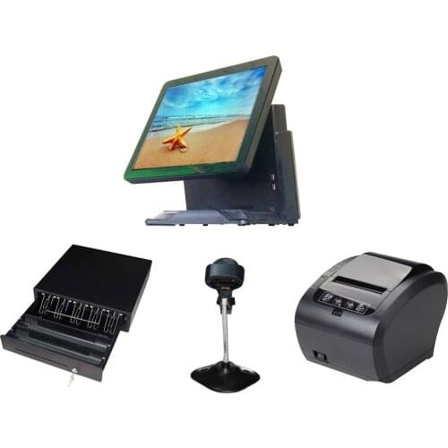 A full set 15 inch capacitive All In One Point Of Sales POS Terminal pos system for Restaurant store