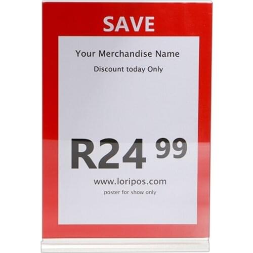 A4 Clear acrylic menu stand crystal POP exhibition table sign seat advertising poster display stand holder racks 10PCS/pack