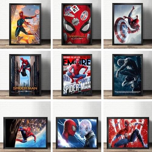 Disney Self-adhesive Wall Sticker Marvel Spiderman Superheroes Avengers Movie Posters and Print Wall Art for Living Room Decor