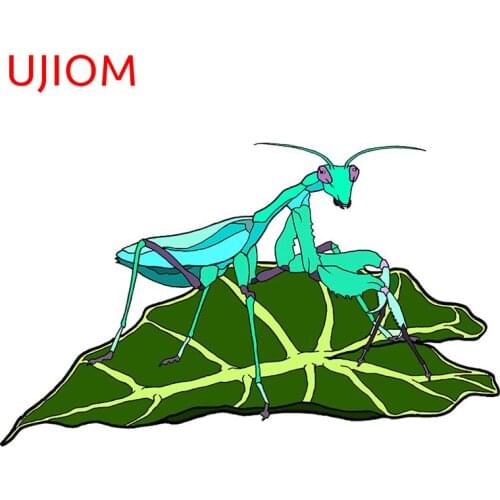 UJIOM Blue Asian Mantis Decal Home Decoration Living Room Decor Moisture Proof Wall Stickers Waterproof Bathroom Poster