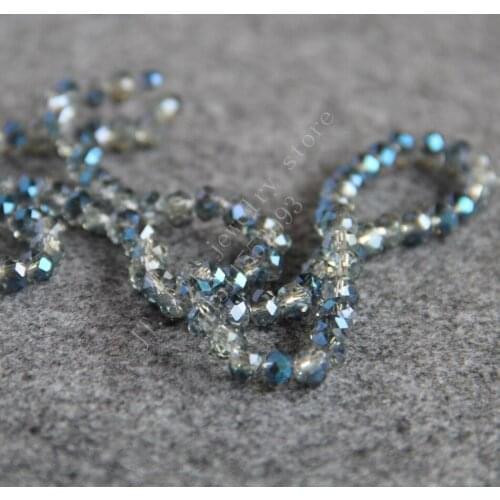 T8231 Charming 4X6mm Faceted Blue AB+ colorful glass Crystal beads!Fit For Making Bracelet&Necklace DIY Jewelry wholesale