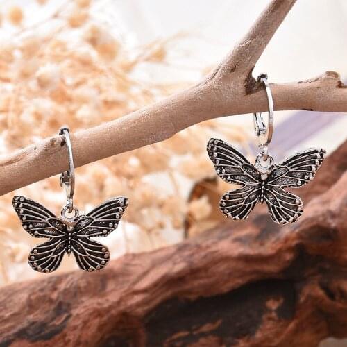 Vintage Butterfly Drop Earrings Spring Series Personality Bohemia Style Asymmetric Earrings Jewelry for Woman Girls Party