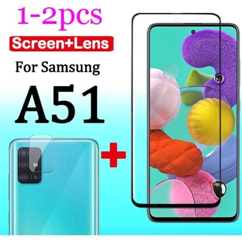 1-2pcs protective glass for Samsung galaxy a51 a 51 51a samsun glaxy samsunga51 galaxya51 with camera cam lens armor film 3d