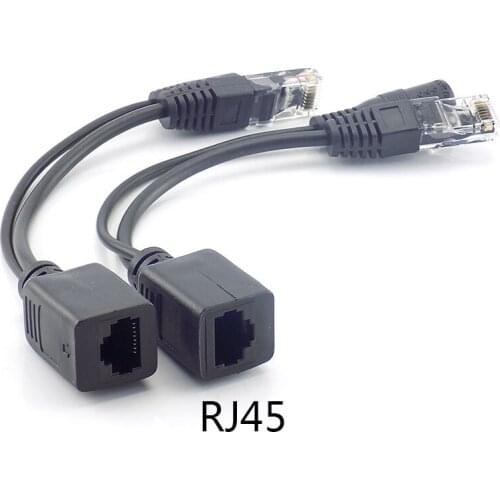 1 Pair POE Splitter 12V Adapter Accessories RJ45 Injector Kit Power supply connector Cable Camera Cctv for Security Camera J17