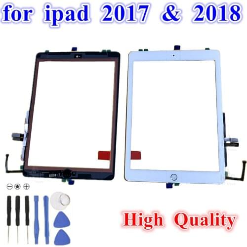 1Pcs New for iPad 9.7 2018 6th Gen A1893 A1954 Touch Screen Digitizer Glass With Home Button Assembly for iPad 2017 A1822 A1823