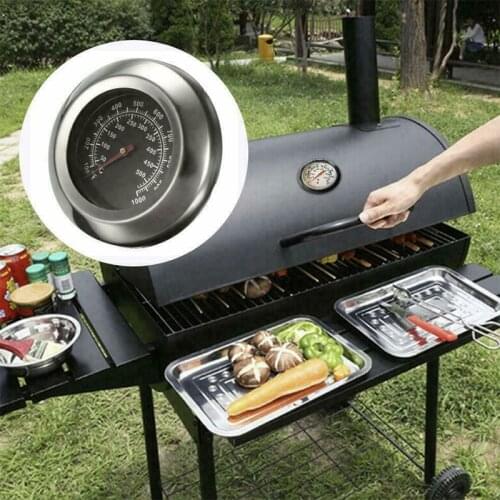 1Pc Barbecue Thermometer Stainless Steel 50~500 Degrees Thermometer Temp Gauge Celsius Roast BBQ Black Grill Pits Kitchen Tool