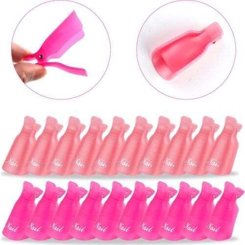 10Pcs UV Gel Polish Remover Wraps Plastic Nail Art Soak Off Cap Clips Cleaner Nail Degreaser Nail Art Tool Manicure Tools
