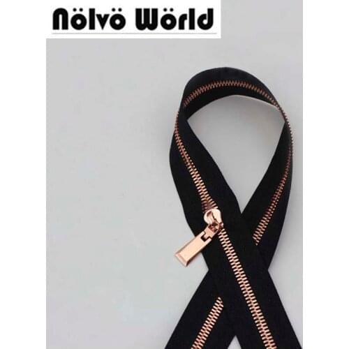10 Yards 5# Rose Gold teeth zipper,black white dark coffee tape rose golden 2 kinds teeth zips for sewing parts(no zip slider)