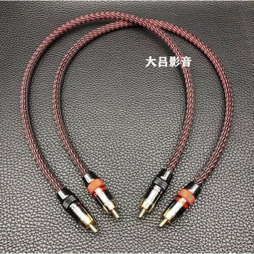 Audiophile Dual Lotus Head Audio Cable RCA Signal Cable Fever Audio Cable