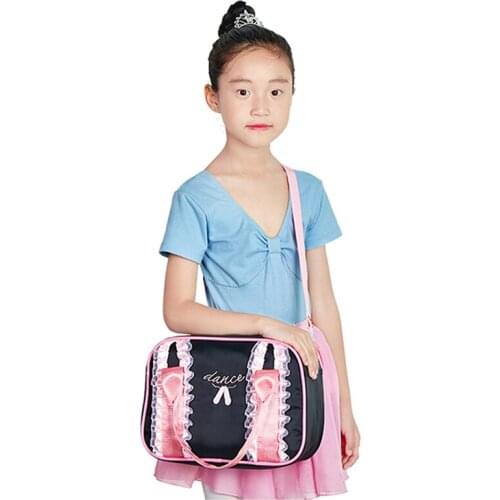 Black Pink Girl Ballet Dance Bag For Girls Kid Dance Bag For Girl Canvas Bags Children Ballerina Dancing Handbag Gymnastics