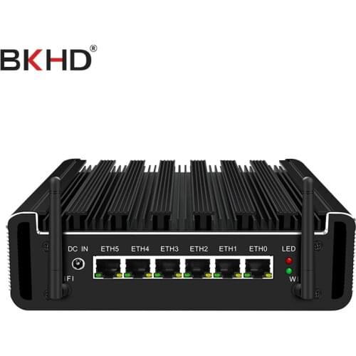 BKHD i5 8250U 6 LAN Core i3 8130U 3855U 8550U 1 RS232 COM WiFi Windows Pfsense Sophos Support AES-NI Firewall Router Mini PC
