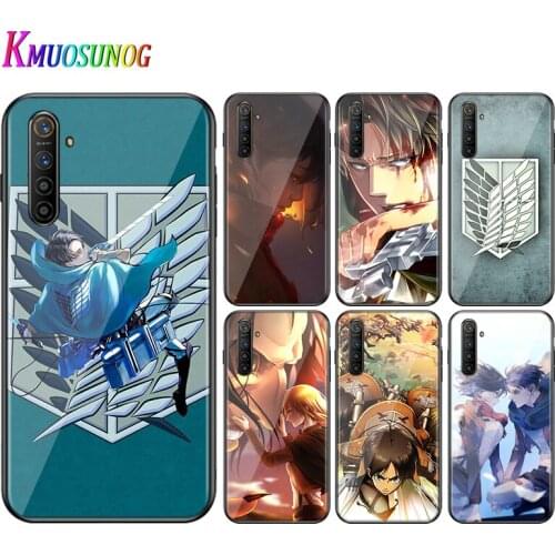 For OPPO A5 A9 2020 F7 Phone Cover Shell Attack on Titan for OPPO Reno 2 Z 2Z 2F 3 4 Pro 5G Bright Black Phone Case