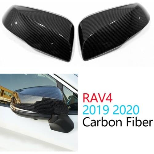 For Toyota Rav4 2019 2020 Rearview Mirrors Guard Covers Caps Carbon Fiber Side Mirror Covers Trims