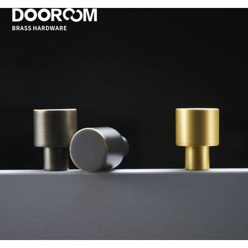 Dooroom Brass Furniture Handles Nordic Wardrobe Dresser Cupboard Cabinet Drawer Shoe Box Pulls Black Gold Bronze Cylinder Knobs