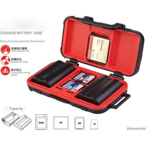 D850 Dual battery box for EL15 E6 E8 E17 EL14 / CF SD TF card case Waterproof