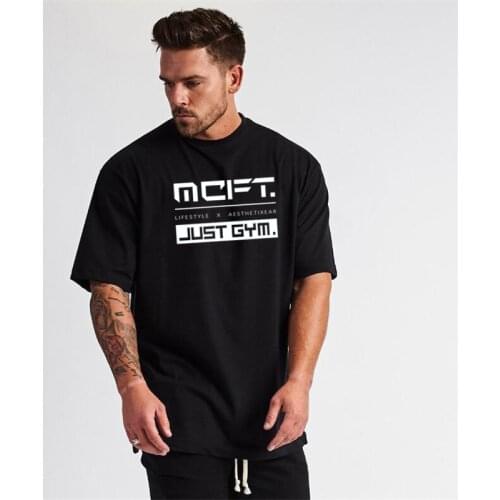 Oversized T Shirt Men Summer Fashion Top Tees Bodybuilding Fitness Loose Casual Lifestyle Wear T-shirt Streetwear Hip-Hop Tshirt