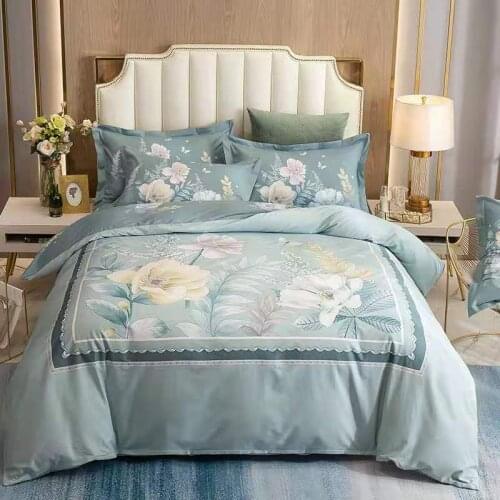 Cotton printing national style 4-piece set of pure cotton large edition quilt set bedding