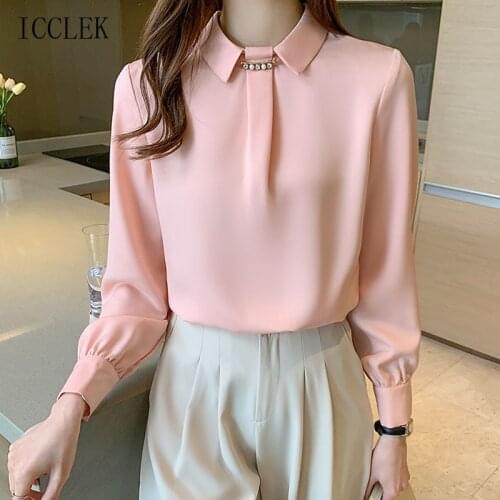 Блузки с воротником стойка ICCLEK China At AliExpress