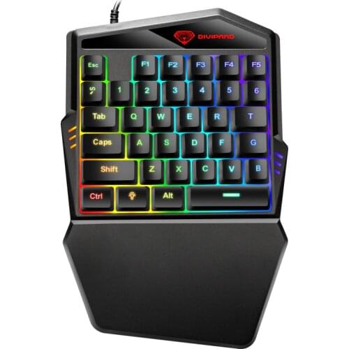K5 Single Hand MIni Portable Gaming USB Colorful Light Mechanical 35 Keys for Computer PC Laptop Phone Ipad Keyboard