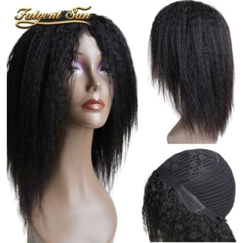 Brazilian Hair Wigs Kinky Straight Human Hair Wigs for Black Women Yaki Human woman hair wigs Full Machine Made Wig Yavida