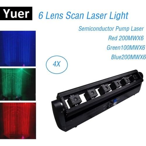 6 Lens RGB Laser Lines Beam Scans 3000mw DMX DJ Dance Bar Home Party Disco Effect Light Laser Show System Laser Stage Lighting