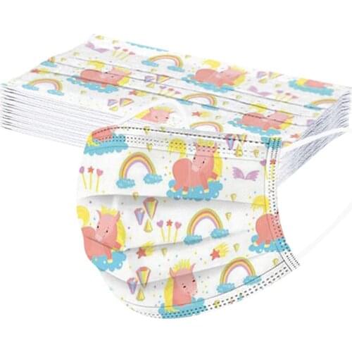 10/20pcs Disposable Mask Skincare Children Students Cartoon Print Face Masks Mouth Cover Breathable Mask For Face Kids Maseczka