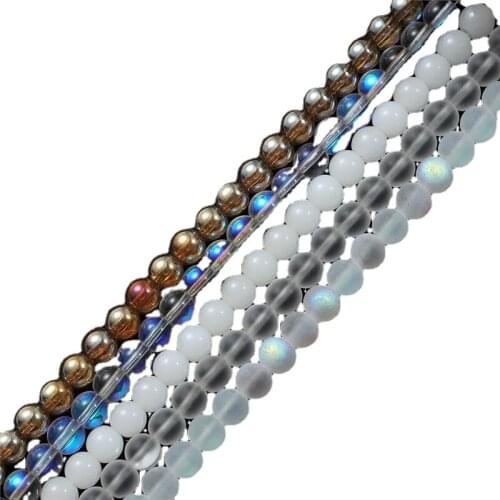 Frosted Hole round Beads Bulk Glass Beads DIY Handmade Ancient Style Row Hairpin Lotus Hairpin Accessories Material