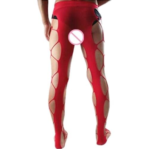 Mens Pantyhose Sexy Tights Large Mesh Stockings Exotic Pantyhose for Male Underwear Lingerie Gay Porno Hosiery Sexy Costumes