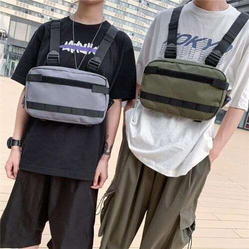 Hip Hop Men Vest Backpack Unisex Tactical Package Oxford Travel Sports Chest Bag Cycling Riding Bag Men Tactical Bags