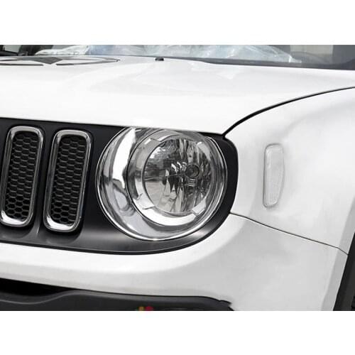 For Jeep Renegade 2016 2017 2018 Headlight Cover Trim Chrome SUV Car Styling Accessories