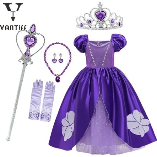 2021 Fancy Princess Dresses for Girls Children Summer Skirt Kids Birthday Party Clothing Cosplay Costume Wedding Evening Dress