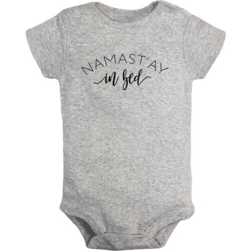 Namaste in Bed My Brain Is 80% Song Lyrics Printed Newborn Baby Girl Boys Clothes Short Sleeve Romper Outfits 100% Cotton