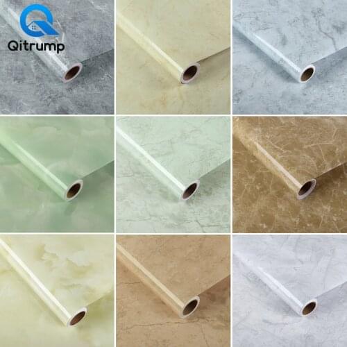 10M Vinyl Kitchen Marble Wallpaper for Walls Waterproof Wall Stickers Self Adhesive Panels Kitchen Stove Cabinet Desk Home Decor