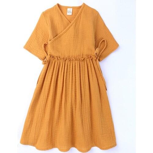 0-4 Years High Quality Summer Girl Dress 2021 New Floral Cotton Solid Draped Ruched Kid Children Clothing Girl Princess Dresses