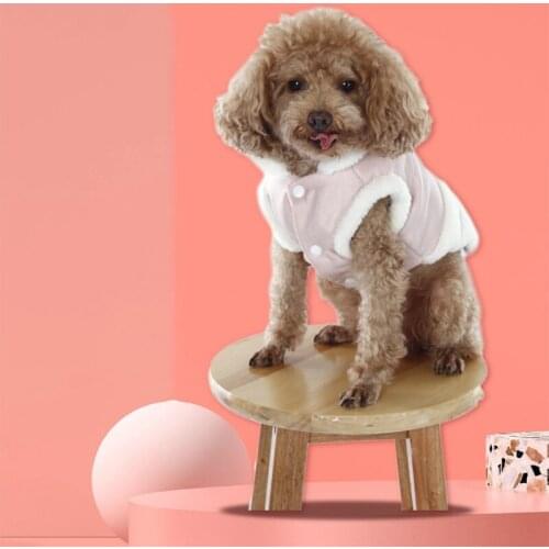 Plush Warm Fleece Pet Waistcoat Pet Dog Clothes Winter Jackets Suit Warm Fleece Vest Velet Small Dog Motorcycle Waistcoat Coat