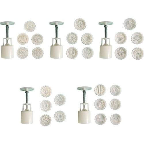 Cookie Cutter Moon Cake Mould with Stamps Mid Autumn Festival DIY Decoration Mid Autumn Festival Thickness Adjustable