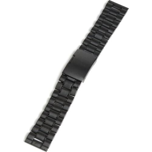 1 Piece Sales Men&Women Soild Black Stainless Steel Watch Bracelet Watchband 18mm 20mm 22mm 24mm With Smooth Head